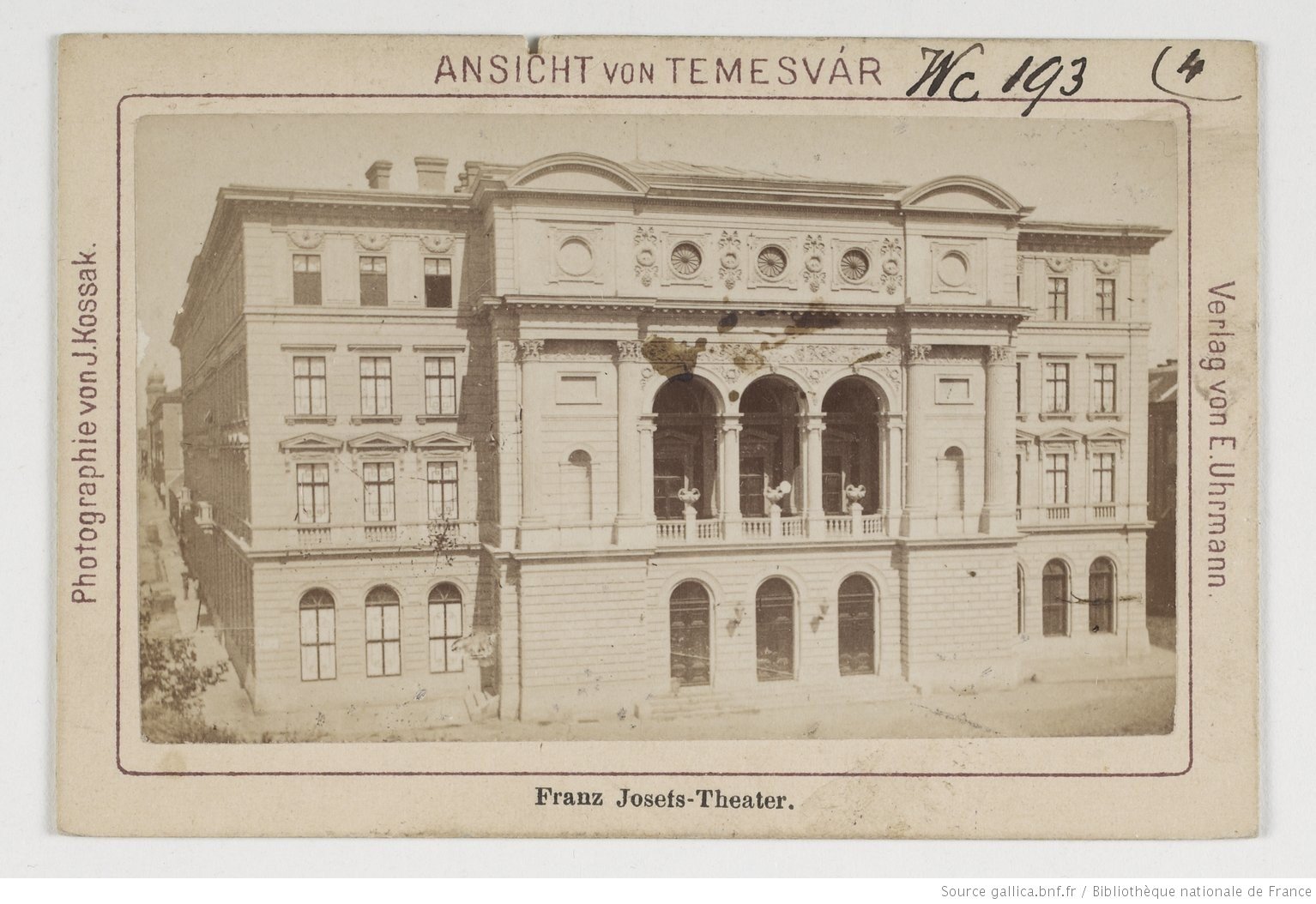 Historic view: Opera · the theatre in 1880