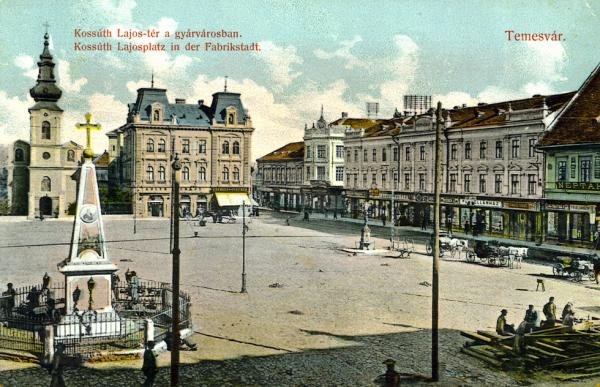 Historic view of Traian Square in the early twentieth century